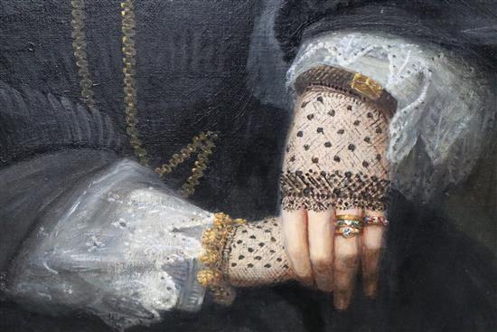 English School (19th century), Half-length portrait of a young lady, oil on canvas, 90 x 70cm